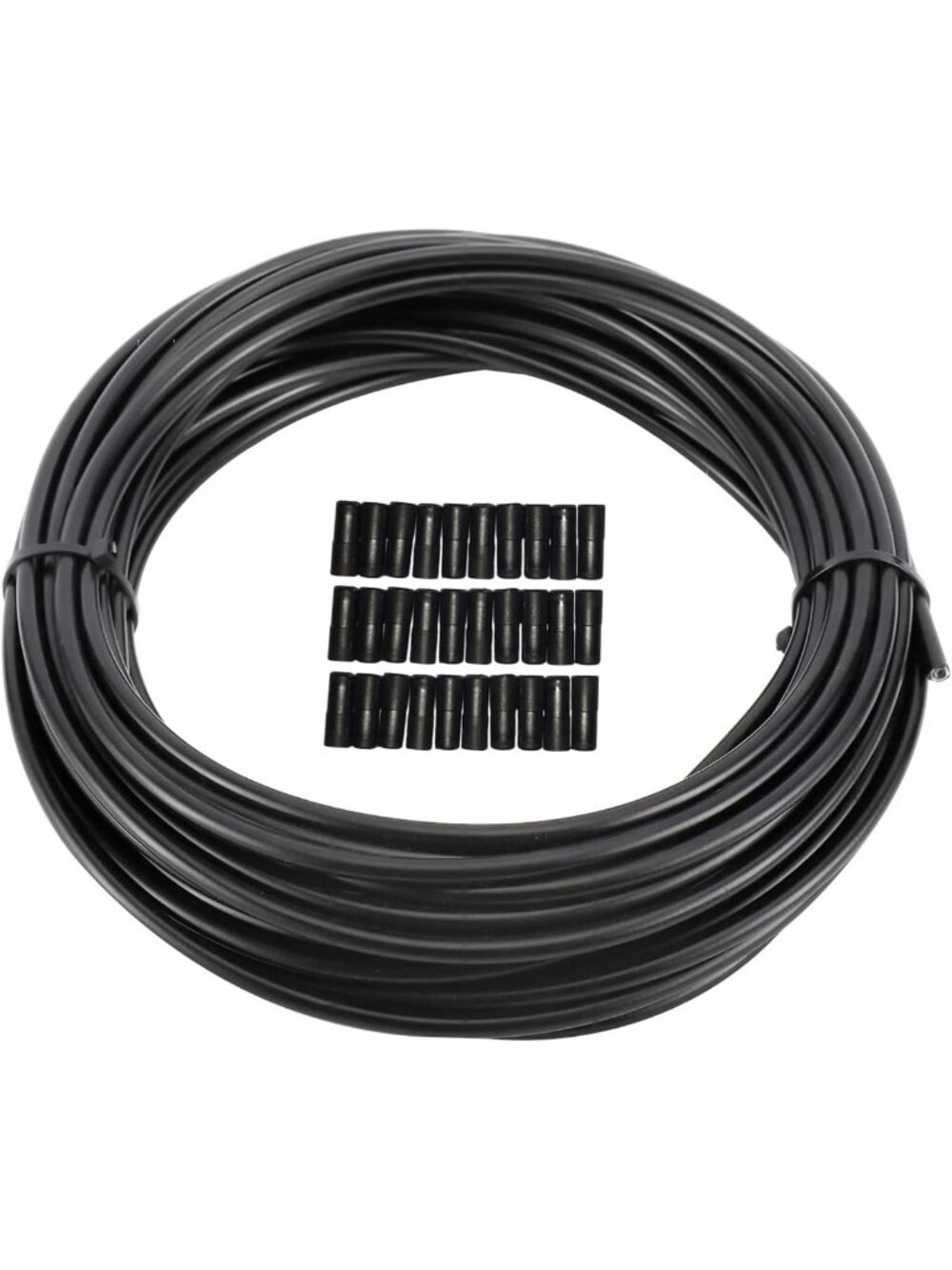 50ft 5mm Black Bicycle Brake Cable Housing with 30 End Caps | Durable, Smooth